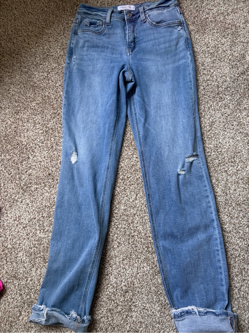 Distressed Light Blue Boyfriend Jeans - Casual Relaxed Fit